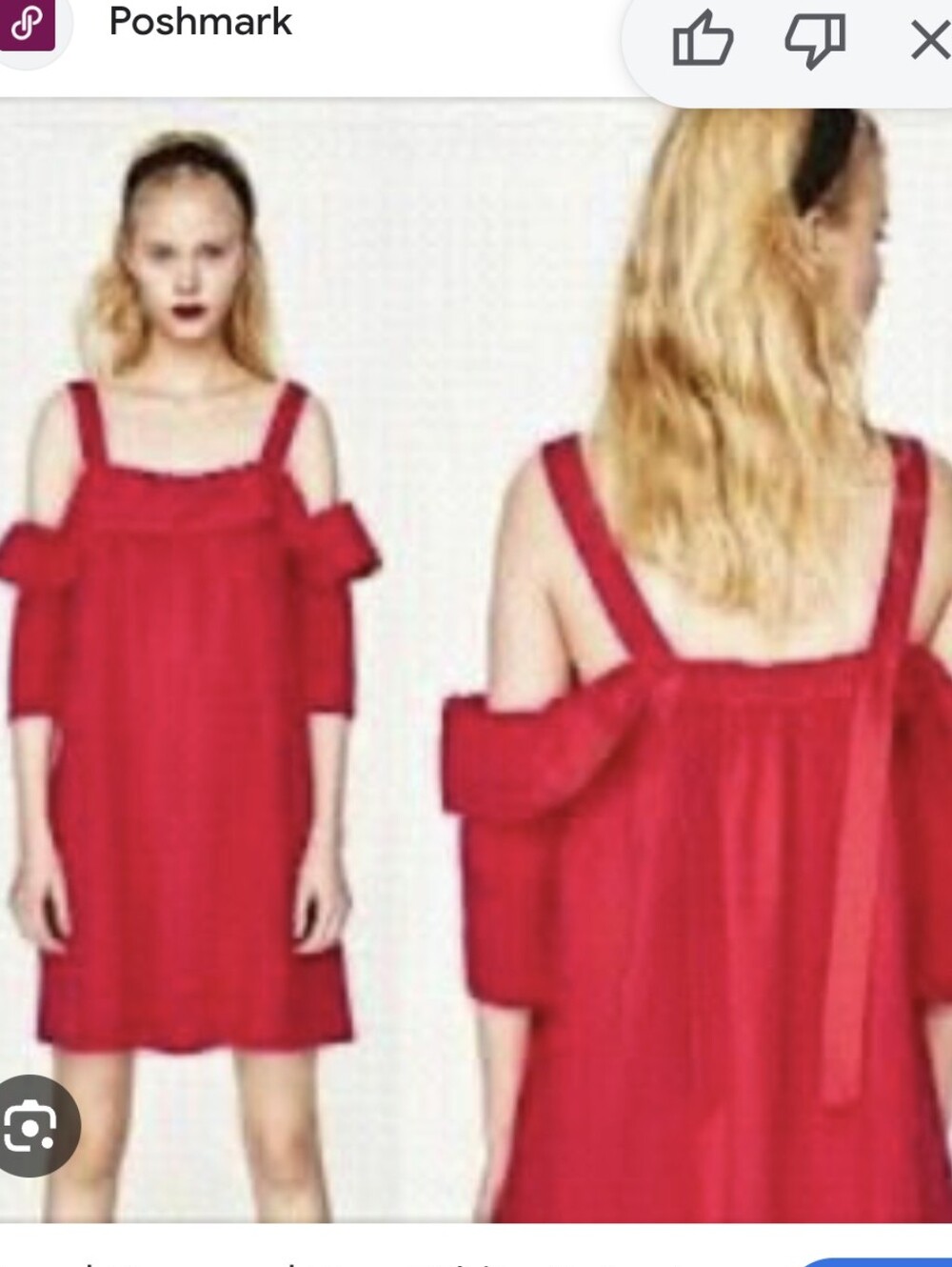 Zara Red Cold Shoulder Dress Cotton Adjustable Straps Boho Romantic Size Small
